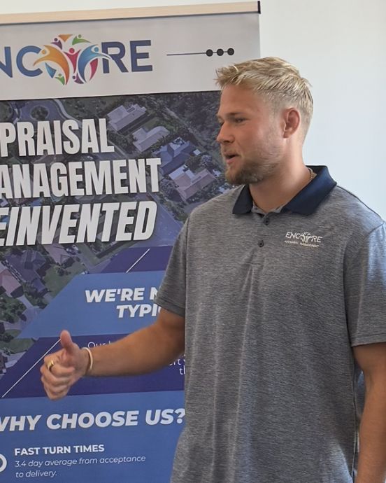 Talking through the Encore process at an event